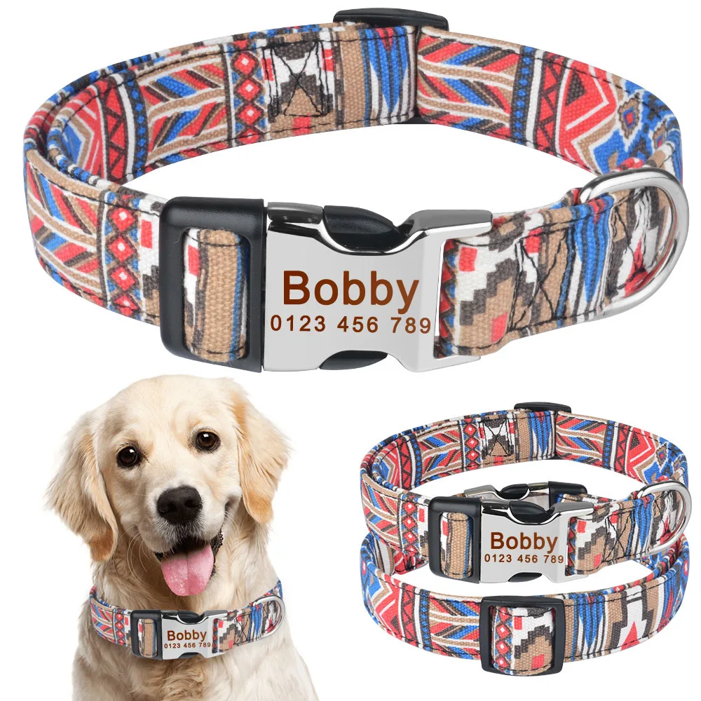 Регулируемый персональный собачий ошейник AiruiDog именной на заказ с гравировкой
