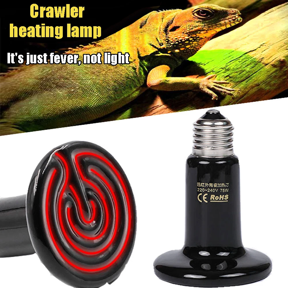

1pc Infrared Heater Newest Thicker Version Small Mini Reptile Pet Far Infrared Ceramic Heating Lamp Heat Lamp 25W 50W 75W 100W