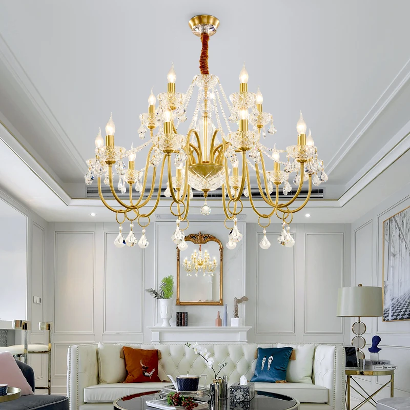 Arte Copper Hotel Lighting Rustic Ceiling Chandelier Lamp Vintage Crystal Retro Dining Room Chandeliers Led Candelabro | Лампы и