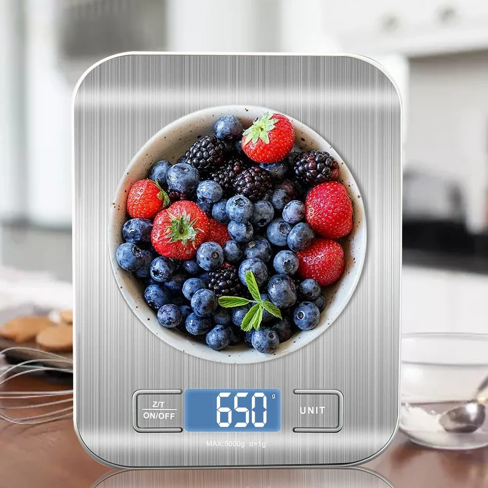 

Цифровые кухонные весы, 1 г/0,1 унции, точные пищевые весы из нержавеющей стали для приготовления пищи, электронные весы для выпечки