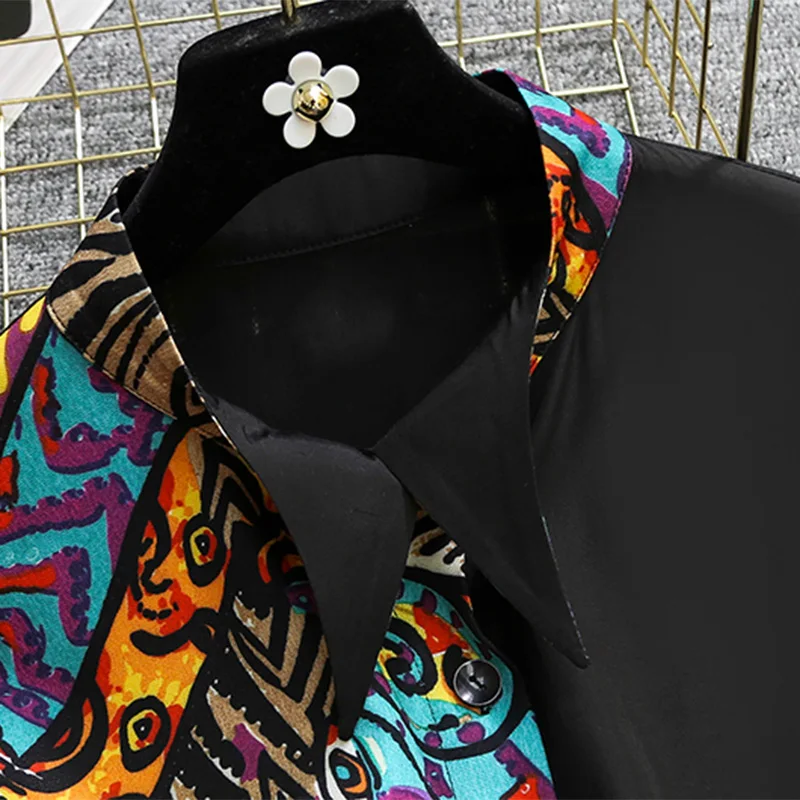 Женское асимметричное платье рубашка элегантное офисное большого размера 5XL с