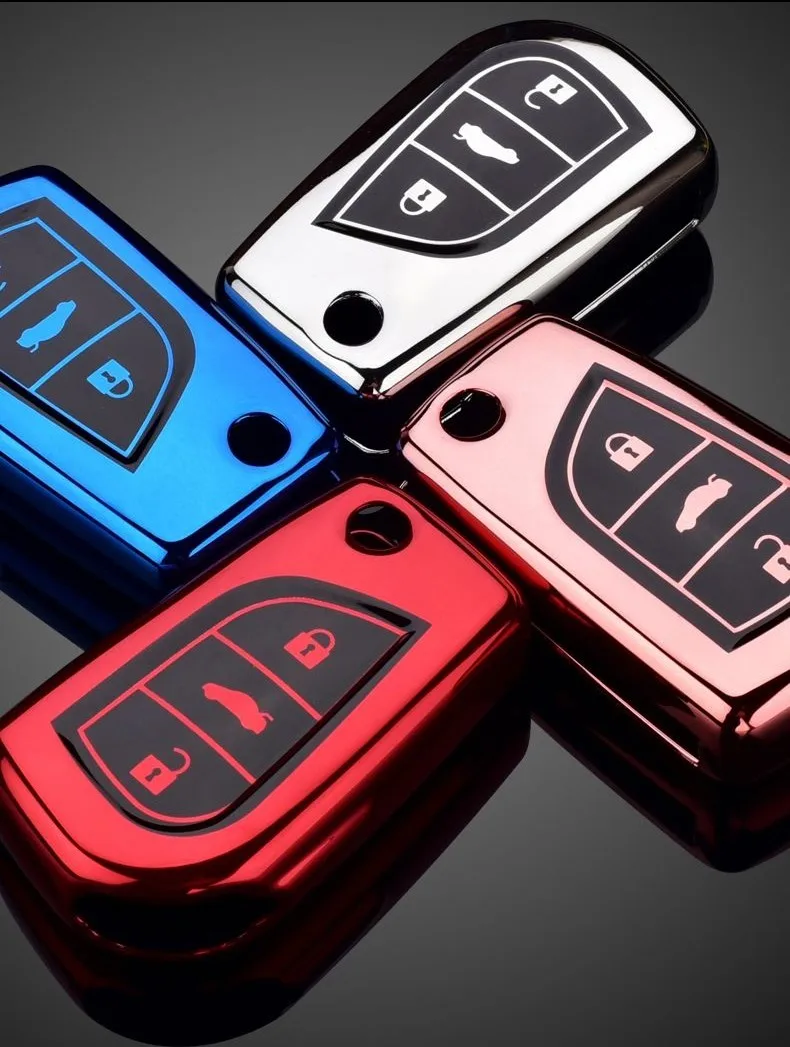 

Soft TPU Car Key Case Cover For Toyota Auris Corolla Reiz Avensis Verso Yaris Aygo Rav4 Scion TC IM 2015 2016 Accessories