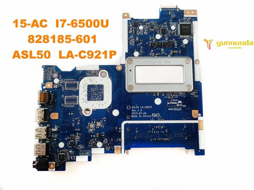 Original for HP 15-AC laptop motherboard I7-6500U 828185-601 ASL50 LA-C921P tested good free shipping | Компьютеры и офис