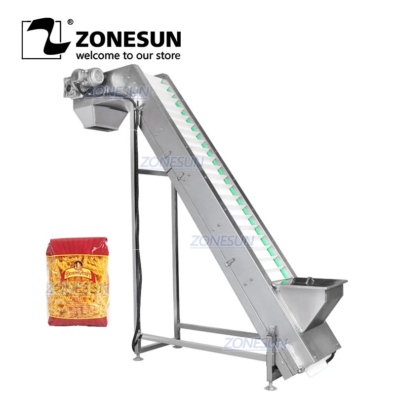 ZONESUN ZS SLJ2 гайки бобы гранул наклон ведро тип конвейерной ленты увеличивающая рост