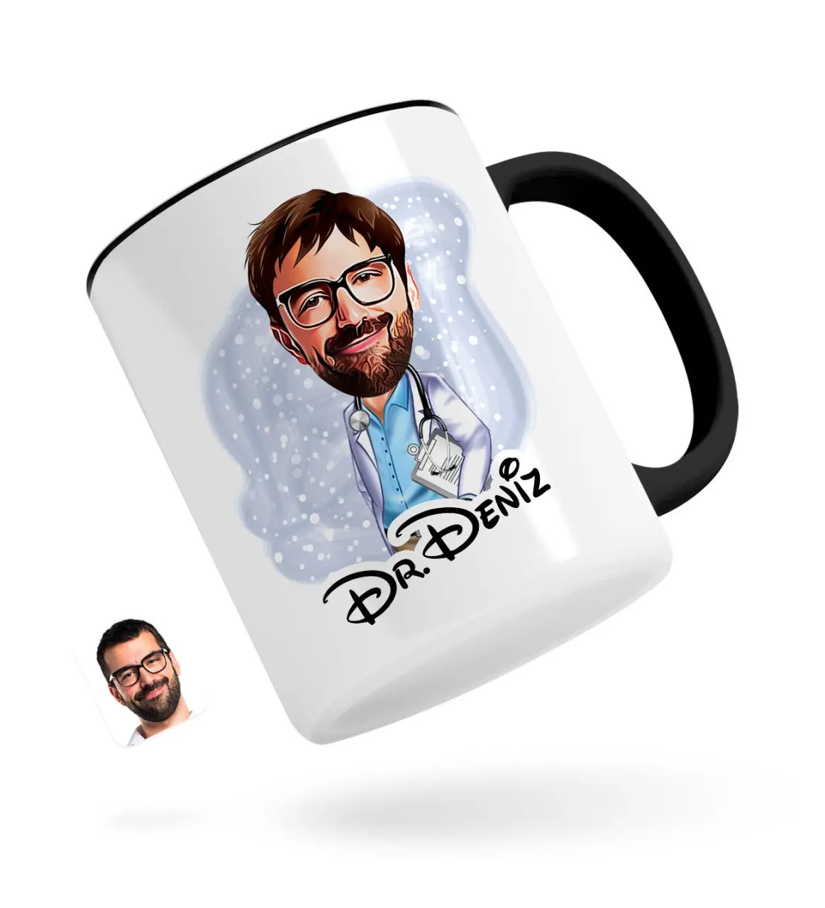 

Персонализированная черная кружка врача Bardak-8