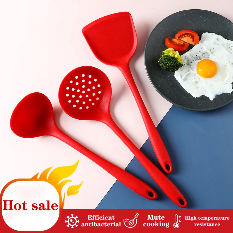 

QDRR 10 Pcs Heat Resistant Silicone Cookware Set Nonstick Cooking Tools Kitchen Baking Tool Kit Utensils Kitchen Accessories