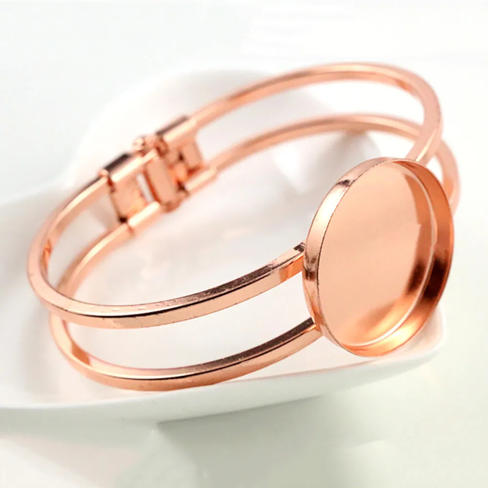 Высокое качество 25 мм посеребренные и цвета розового золота браслет База Браслет