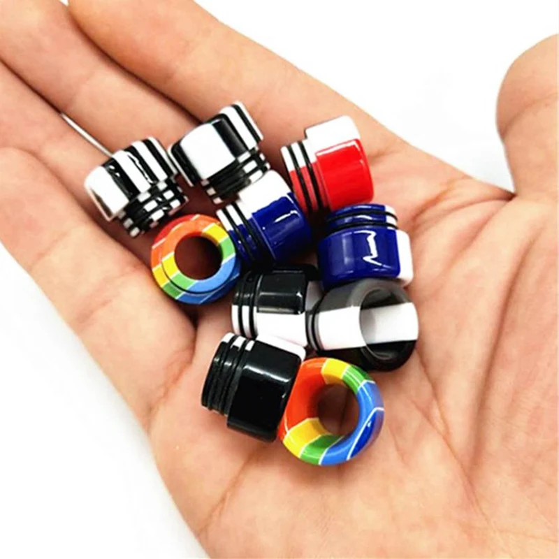 

1Pc 810 Stripe Drip Tips Colorful Epoxy Resin Mouthpiece With Double Ring For Tfv8 Tfv12 Atomizer Accessory