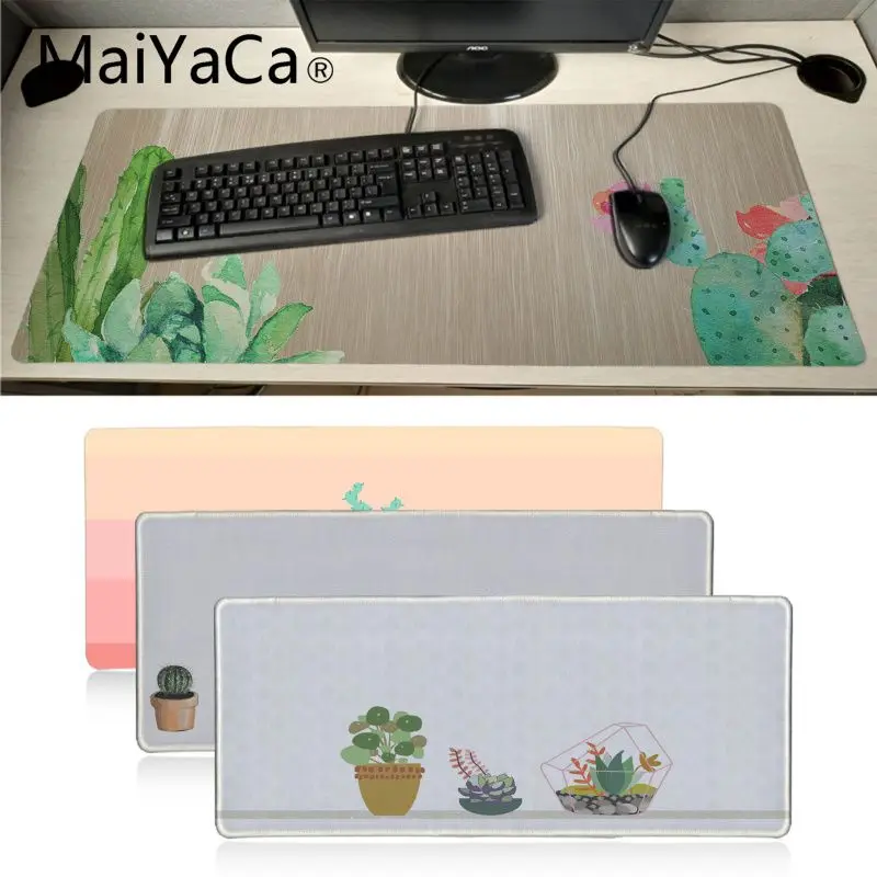 Красивое аниме Maiyaca прочный Настольный коврик для мыши с акварельным КАКТУСОМ