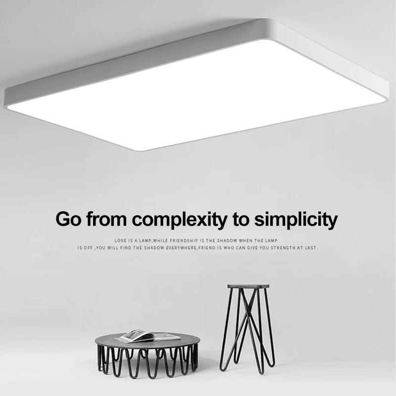 

Ультратонкий Светодиодный потолочный светильник, простой современный прямоугольный акриловый светильник для спальни, балкона, гостиной, к...