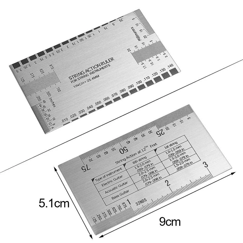 BMDT набор инструментов для измерения грифа гитары с 4 зубчатыми радиусными