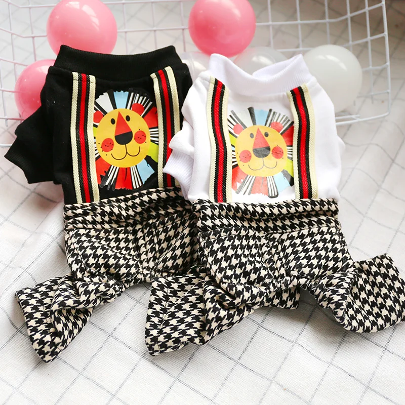 Клетчатые штаны комбинезон для собаки комбинезоны маленьких животных