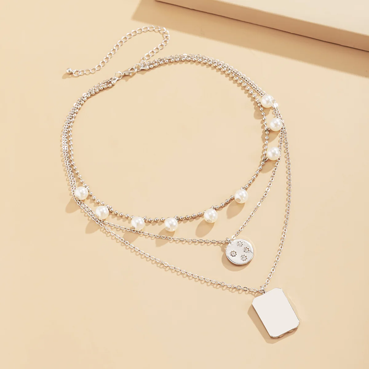 Новое Ретро креативное геометрическое ожерелье с имитацией жемчуга панк микро