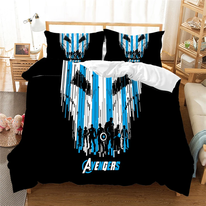 

Disney Marvel bedding set 3d cartoon bed set single queen king size boy adult the Avengers gift duvet cover pillow cases captain