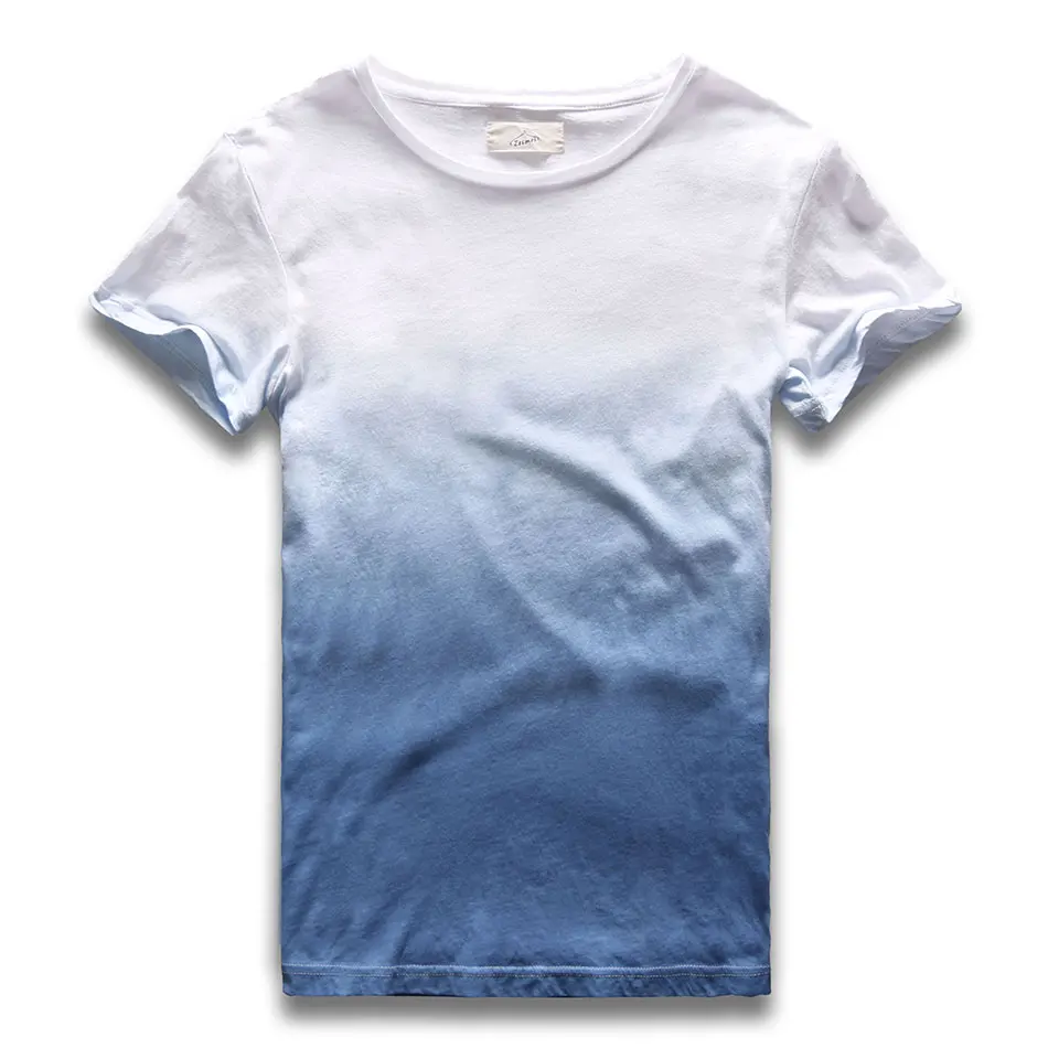 Мужская футболка с коротким рукавом облегающая в стиле хип-хоп градиентной