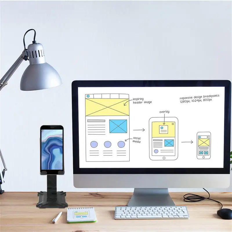 

1Pc Desktop Lifting Phone Holder Alloy Universal Mobile Phone Tablet Rack