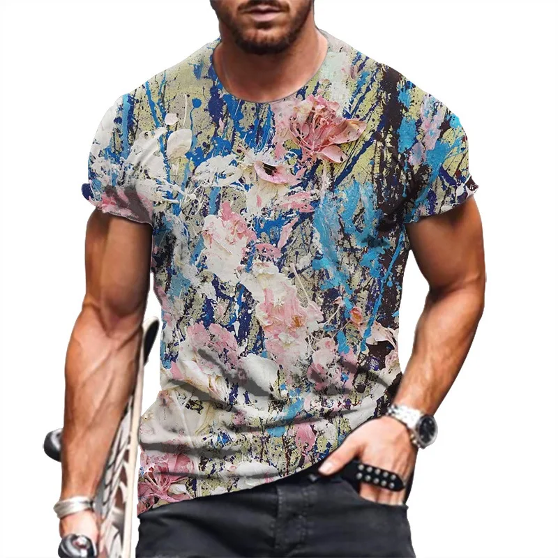 

Mans T-Shirt 2021 Summer Oversized New Retro Style Short Sleeve Men's 3D Digital Printing O Neck T-Shirt Men's Fashion Tops