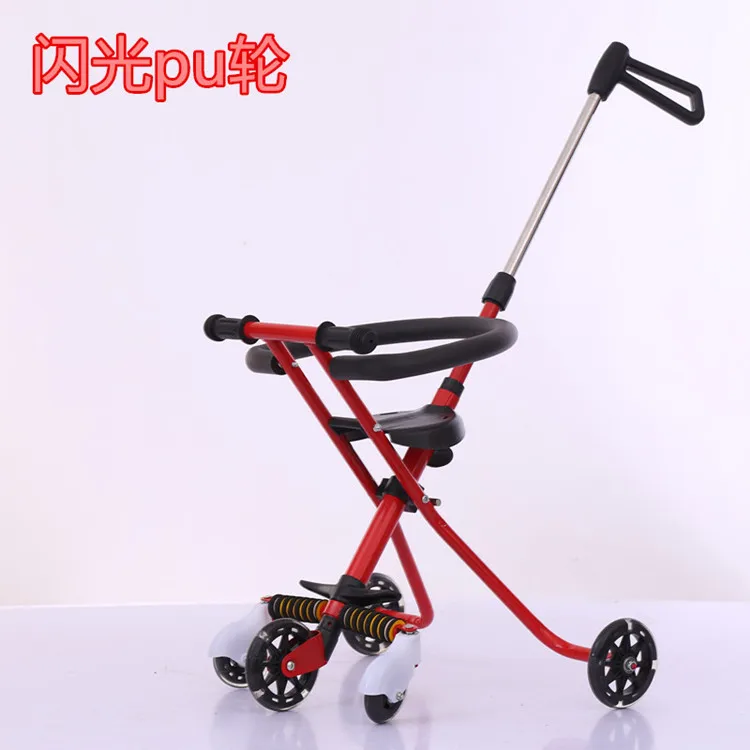 Трехколесная портативная детская коляска из углеродистой стали складная