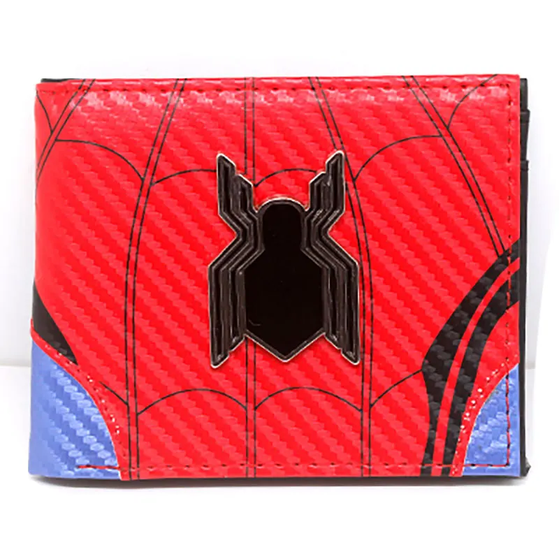 Disney Marvel Avengers SpiderMan Flash Deadpool Wallet Student Anime Peripheral Metal Logo Wallet Boy Gift