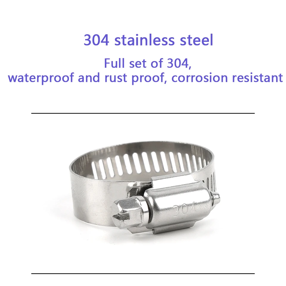

304 stainless steel clamp pipe clamp strong hose clamp hoop clamp pipe clamp water pipe bracket buckle indoor and outdoor