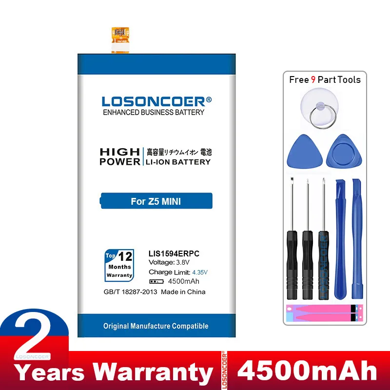 Аккумулятор LOSONCOER 4500 мАч LIS1594ERPC для Sony Xperia Z5 Mini Compact E5823 E5803 XA Ultra C6 F3216 F3215 F3216Xc Xmini