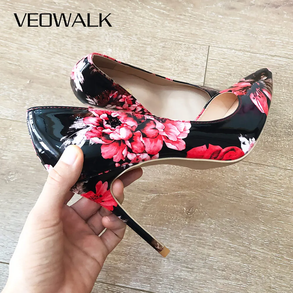 Женские туфли лодочки Veowalk из микрофибры на высоком каблуке с острым носком и