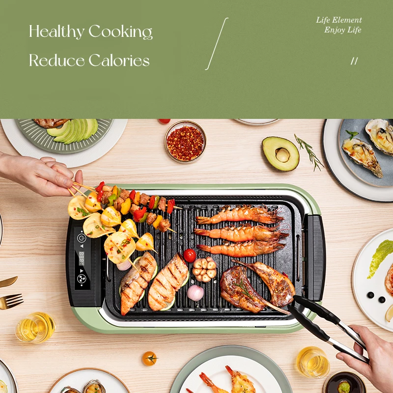 구매 생활 요소 전기 실내 무연 그릴 철판 스토브 철 캐스트 그릴 팬 Bakeware 베이킹 철판 바베큐 기계 220V