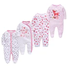 Пижамы с длинными рукавами из 4 предметов детские пижамы-комбинезоны для девочек одежда для малышей с рисунком Roupas Bebe De комбинезон для маленьких мальчиков