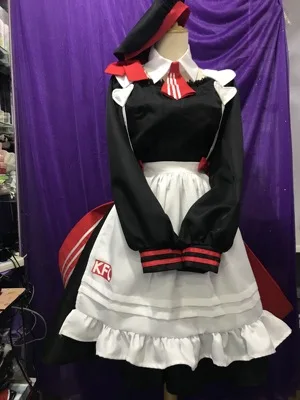 

[Customized]Anime! Genshin Impact Noelle KFC Linkage Clerk Suit Lovely Maid Dress Uniform Cosplay Costume Party Outfit Women NEW