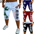 Шорты Zogaa мужские спортивные с принтом, эластичные модные короткие штаны в стиле хип-хоп, со средней талией, с кулиской, для отдыха, пять цветов