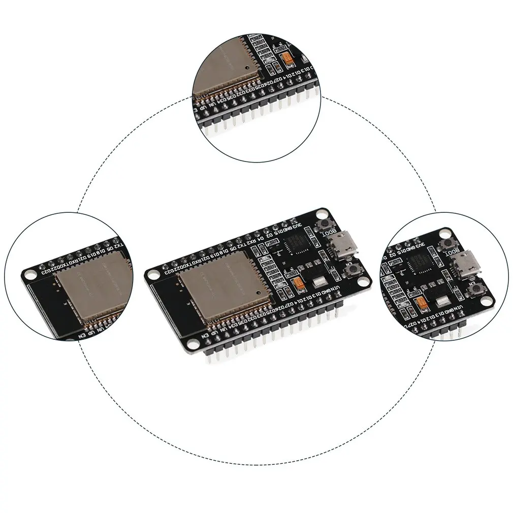 ESP-32 Беспроводная макетная плата Wi-Fi с Micro USB 2 4 ГГц двухрежимный + беспроводной