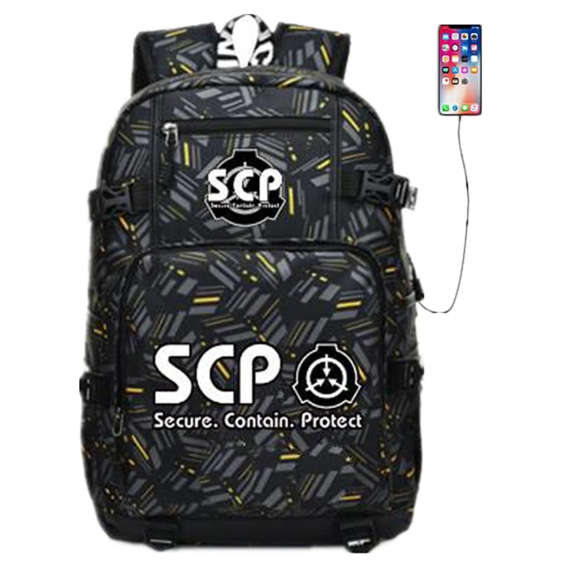 SCP безопасный защитный рюкзак модный для ноутбука дорожный с usb портом школьная