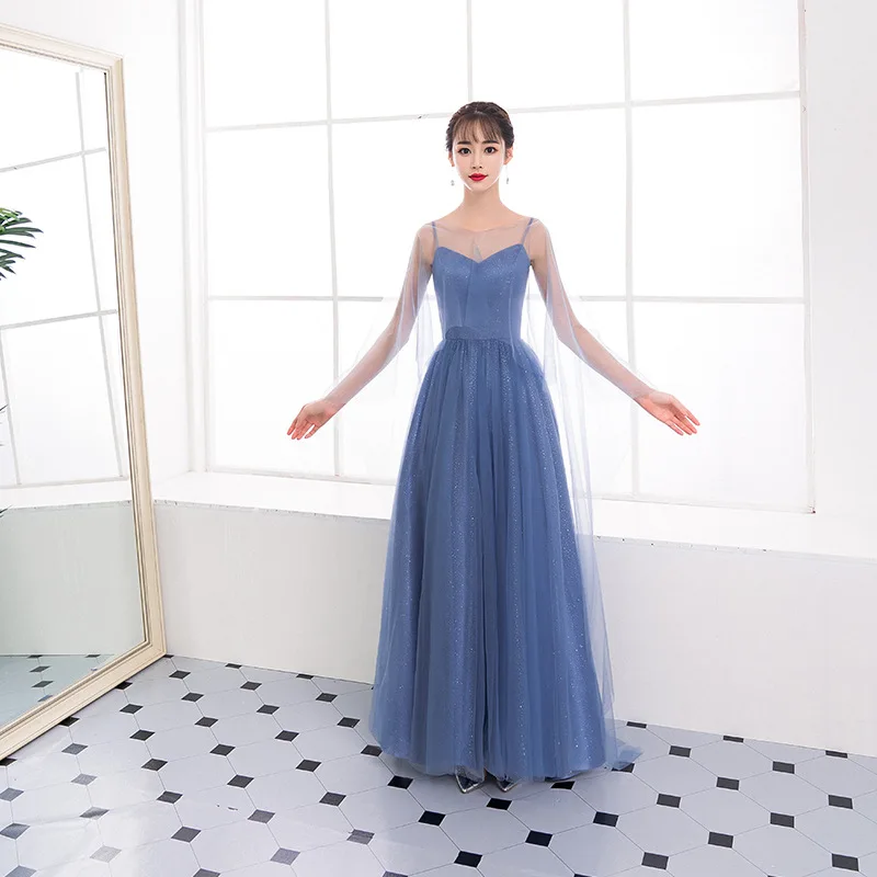 Custom Size Elegant Evening Dresses Charming Beauty Emily A Line Sequined V Neck Long Dress 2020 Sexy Spaghetti Strap Party Gown | Свадьбы и