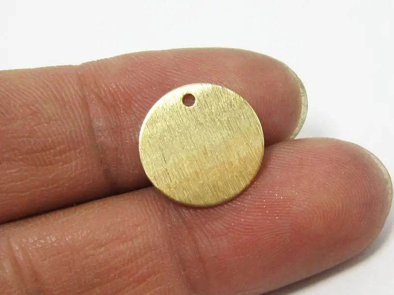 

30pcs Brass charms, Brass coin charm, Textured Round brass pendant, 15x0.6mm, Earring finding, Geometric Brass R694