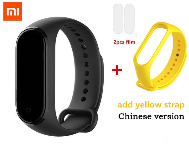 add Yellow strap Xiaomi Mi-браслет 4 смарт-Браслет фитнес-браслет AI Bluetooth 5,0 AMOLED цветной сенсорный экран AI частота сердечных сокращений - Цвет: add Yellow strap