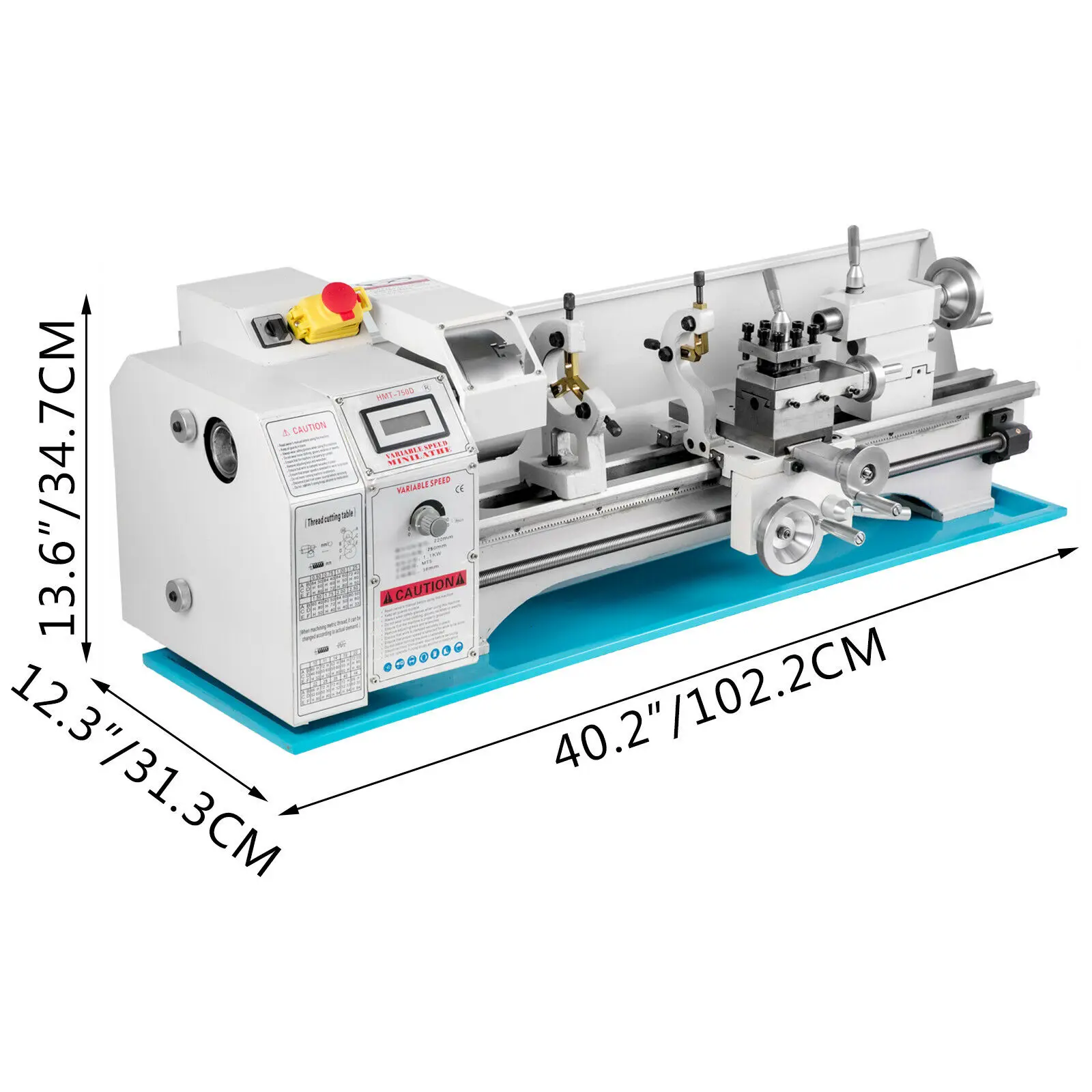 

VEVOR 1100W Mini Metal Lathe 220MMx750MM Variable-Speed Metal Lathe 50-2250±10% RPM Metal Milling Machine Digital Milling Metal