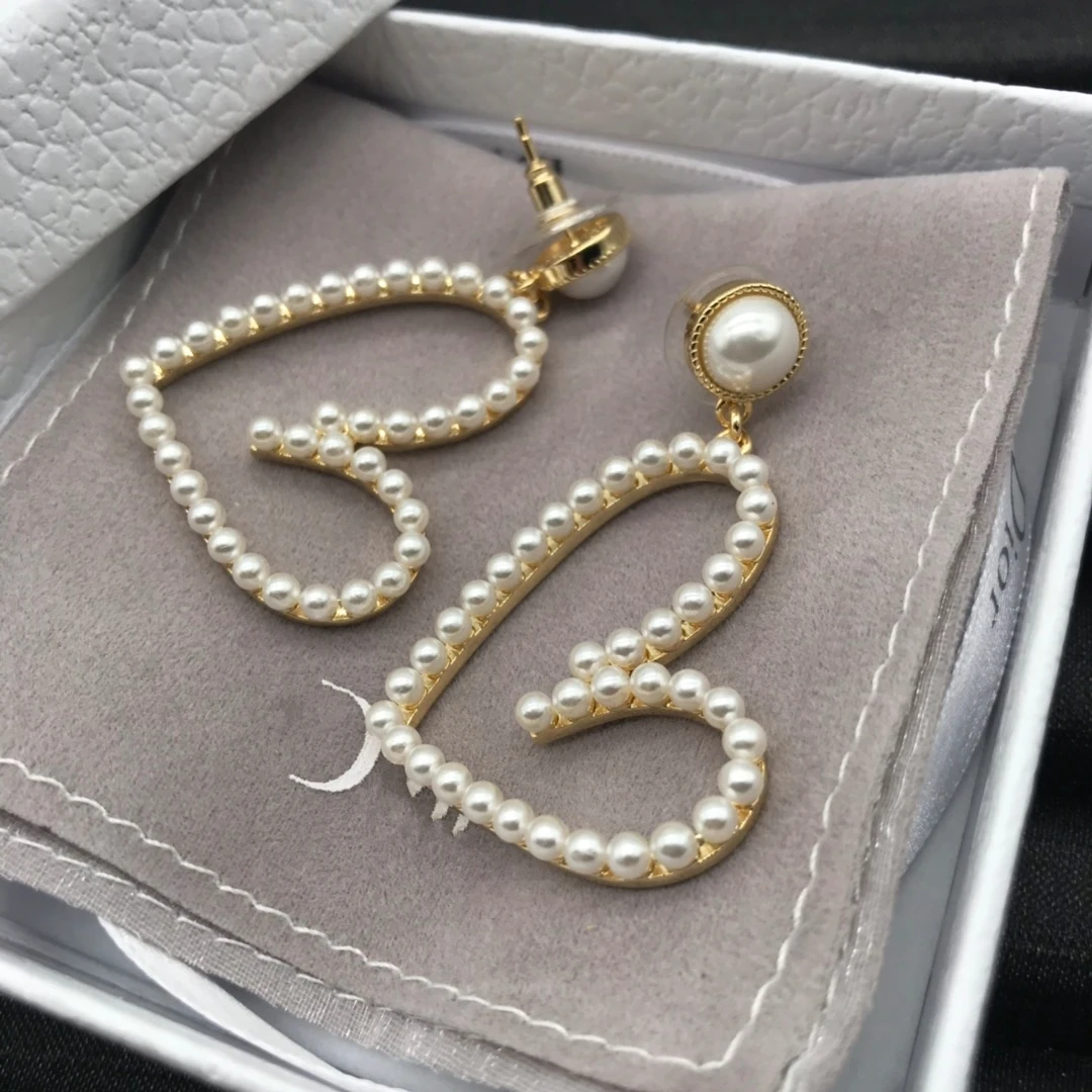 

Fashion sweet pearl inlaid peach heart earrings