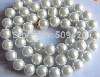 Бесплатная доставка&gt Новое AAA 8 мм Белое жемчужное ожерелье с ракушками из южного