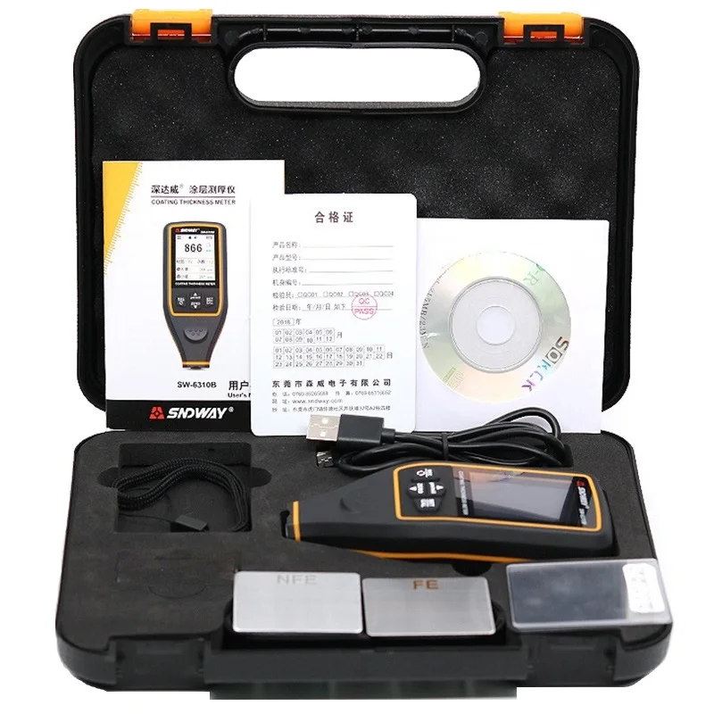 

SW-6310B USB Paint Coating Thickness Gauge 2.0 Inch Rotating Screen High Precision Digital Width Meter Measuring Instruments