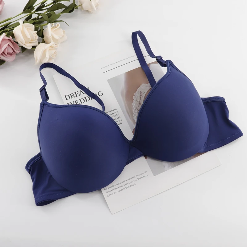 Beauwear, базовая красота, бюстгальтер-майка на косточках, гладкий, пуш-ап, бесшовный бюстгальтер, комфортное нижнее белье размера плюс, bh 46B 44B 42B 40B - Цвет: Dark Blue