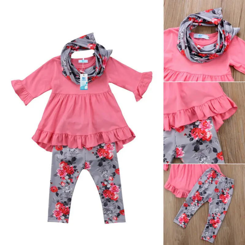 3 шт. Детская футболка с длинным рукавом леггинсы и нагрудник | Мать ребенок