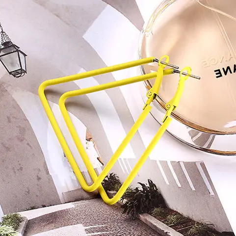 EQ812 Yellow Горячая Распродажа, новые Разноцветные серьги-кольца 6 см для женщин, вечерние ювелирные изделия для дискотеки - Окраска металла: EQ812 Yellow