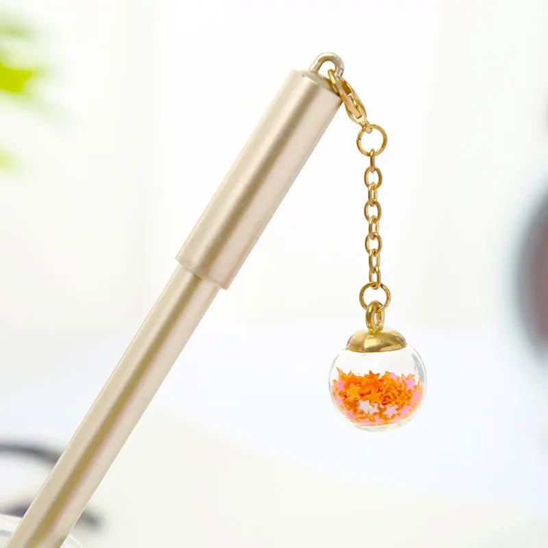 gold 1pcs Новинка крутые шариковые гелевые ручки черные, голубые чернила милые кавайные канцелярские школьные офисные материалы вещь стационарная Kawai аксессуар - Цвет: gold 1pcs