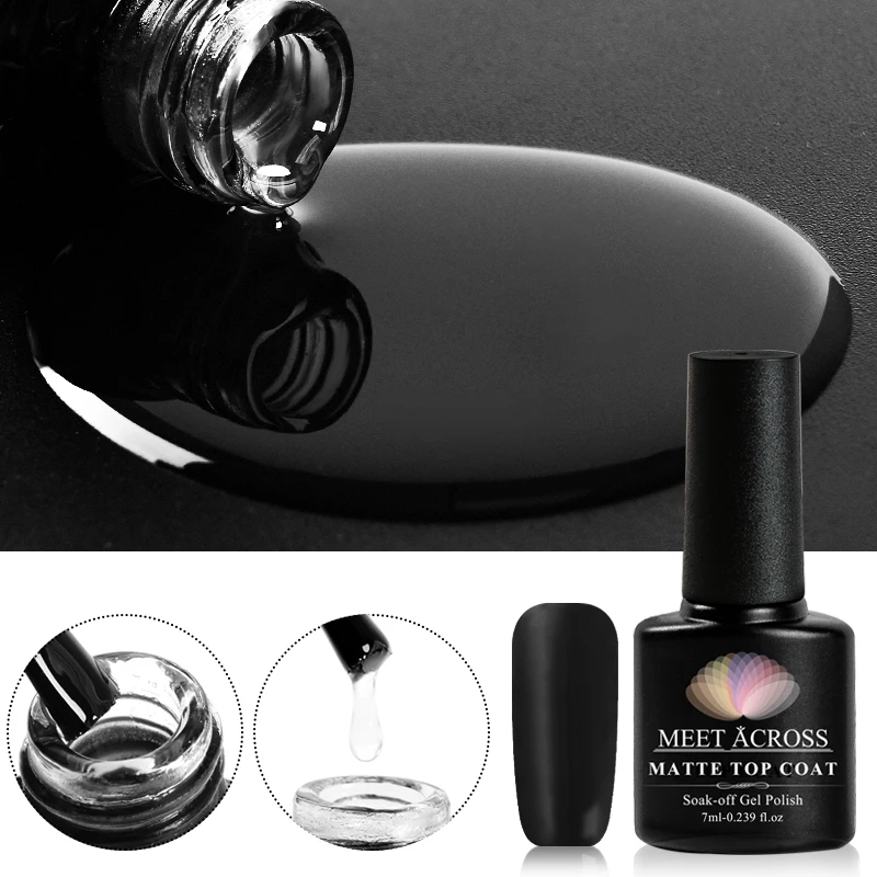 Матовое топовое покрытие MEET ACROSS цветной УФ-гель чистый лак для ногтей дизайна