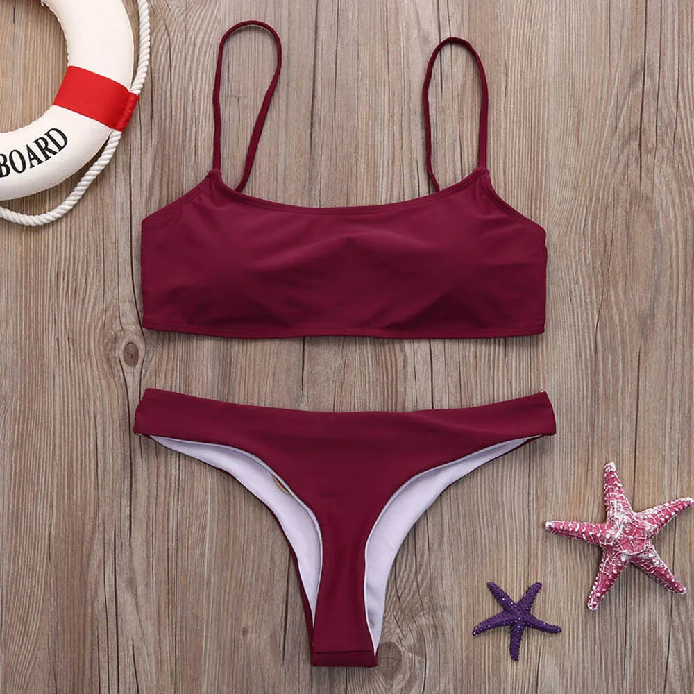 

New Solid Sexy Bikini Set Women Swimming Suit Fashion Swimsuit Two-piece Swimwear Bathing Suit Female Biquini Plus Size Sets #1G