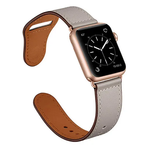 R gray Кожаный ремешок для apple watch 5 4 ремешок 44 мм 40 мм iwatch ремешок 42 мм correa apple watch 38 мм pulseira браслет ремень ремешок для часов 4 3 - Цвет ремешка: R gray