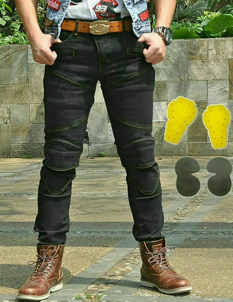 2019 новый дизайн мотоциклетные штаны Для мужчин мото джинсы защитной Шестерни