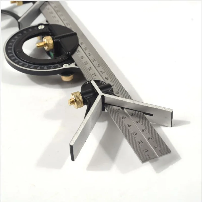 300mm Adjustable Stainless Steel Combination Square Angle Ruler 45/90/180 Degree Multifunctional Woodworking Measuring Tool | Инструменты