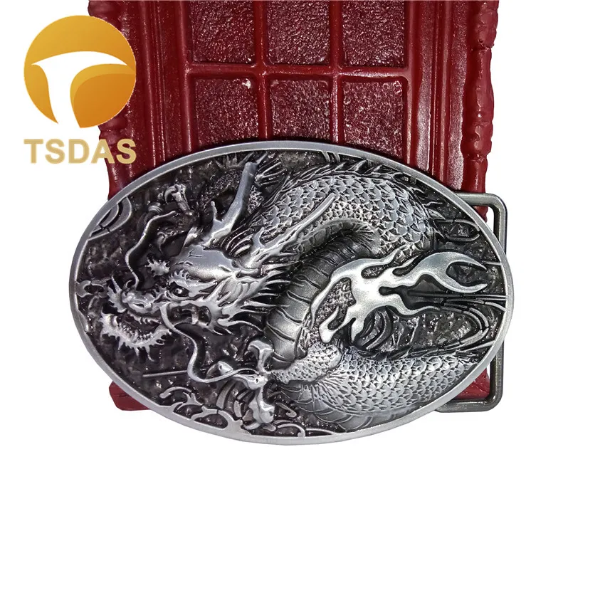 Мужская пряжка для ремня из твердой латуни с 3d-драконом металлической ковбойской