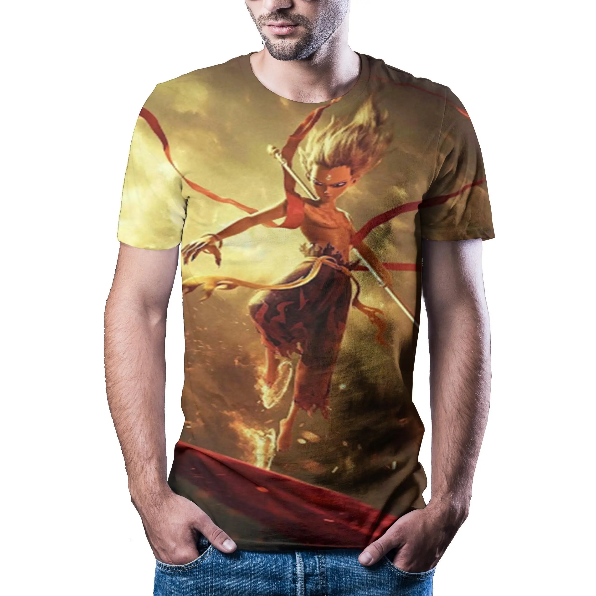 

New T-Shirt Men High-Quality Men 'S T-Shirts Excellent Short-Sleeved 3d Character Printing Men'S T-Shirts Fashion Handsome